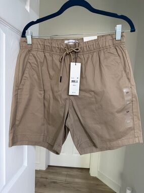 Calvin Klein Khaki Elastic Waist Drawstring Shorts